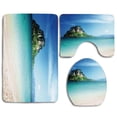 thumbnail image 1 of PUDMAD Seaside Grand Cliff in Crystal Sea Water Tropic Island Scenery Golden Beach Photo 3 Piece Bathroom Rugs Set Bath Rug Contour Mat and Toilet Lid Cover, 1 of 2