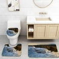 thumbnail image 1 of PUDMAD Seaswept 3 Piece Bathroom Rugs Set Bath Rug Contour Mat and Toilet Lid Cover, 1 of 2