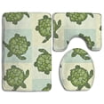 thumbnail image 1 of PUDMAD Seaturtle Sea Turtle 3 Piece Bathroom Rugs Set Bath Rug Contour Mat and Toilet Lid Cover, 1 of 2