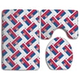 thumbnail image 1 of PUDMAD Serbia Flag Weave 3 Piece Bathroom Rugs Set Bath Rug Contour Mat and Toilet Lid Cover, 1 of 2