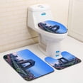 thumbnail image 1 of PUDMAD Setting Sun CCTV CCTV is Very Spectacular 3 Piece Bathroom Rugs Set Bath Rug Contour Mat and Toilet Lid Cover, 1 of 2