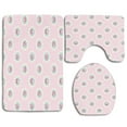 thumbnail image 1 of PUDMAD Shabby Chic Retro Polka Dotted Backdrop and Floral Motifs Roses Cottage 3 Piece Bathroom Rugs Set Bath Rug Contour Mat and Toilet Lid Cover, 1 of 2