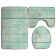 thumbnail image 1 of PUDMAD Shabby Chic Wood Rustic Old Plank Background in Turquoise 3 Piece Bathroom Rugs Set Bath Rug Contour Mat and Toilet Lid Cover, 1 of 2
