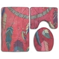 thumbnail image 1 of PUDMAD Shaman Amulet 3 Piece Bathroom Rugs Set Bath Rug Contour Mat and Toilet Lid Cover, 1 of 2
