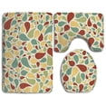 thumbnail image 1 of PUDMAD Shape Size Colorful 3 Piece Bathroom Rugs Set Bath Rug Contour Mat and Toilet Lid Cover, 1 of 2