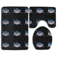 thumbnail image 1 of PUDMAD Shark Teeth 3 Piece Bathroom Rugs Set Bath Rug Contour Mat and Toilet Lid Cover, 1 of 2