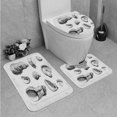 thumbnail image 1 of PUDMAD Shells 3 Piece Bathroom Rugs Set Bath Rug Contour Mat and Toilet Lid Cover, 1 of 2
