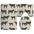 thumbnail image 1 of PUDMAD Shorthorn 3 Piece Bathroom Rugs Set Bath Rug Contour Mat and Toilet Lid Cover, 1 of 2
