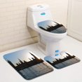thumbnail image 1 of PUDMAD Silhouette Big Ben Houses Parliament in London 3 Piece Bathroom Rugs Set Bath Rug Contour Mat and Toilet Lid Cover, 1 of 2