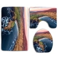 thumbnail image 1 of PUDMAD Silver Strand Horseshoe Beach Malin Beg 3 Piece Bathroom Rugs Set Bath Rug Contour Mat and Toilet Lid Cover, 1 of 2