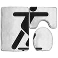 thumbnail image 1 of PUDMAD Skateboard 3 Piece Bathroom Rugs Set Bath Rug Contour Mat and Toilet Lid Cover, 1 of 2