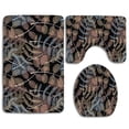 thumbnail image 1 of PUDMAD Skeleton Leaves 3 Piece Bathroom Rugs Set Bath Rug Contour Mat and Toilet Lid Cover, 1 of 2