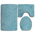 thumbnail image 1 of PUDMAD Sketchy Floral Skulls 3 Piece Bathroom Rugs Set Bath Rug Contour Mat and Toilet Lid Cover, 1 of 2