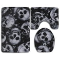 thumbnail image 1 of PUDMAD Skull 3 Piece Bathroom Rugs Set Bath Rug Contour Mat and Toilet Lid Cover, 1 of 2