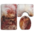 thumbnail image 1 of PUDMAD Skull Fingerprint 3 Piece Bathroom Rugs Set Bath Rug Contour Mat and Toilet Lid Cover, 1 of 2