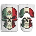 thumbnail image 1 of PUDMAD Skull Flag 3 Piece Bathroom Rugs Set Bath Rug Contour Mat and Toilet Lid Cover, 1 of 2