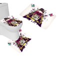 thumbnail image 1 of PUDMAD Skull Paint Butterfly Triangle 3 Piece Bathroom Rugs Set Bath Rug Contour Mat and Toilet Lid Cover, 1 of 2