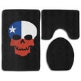 thumbnail image 1 of PUDMAD Skull Skeleton Chile Flags Countries 3 Piece Bathroom Rugs Set Bath Rug Contour Mat and Toilet Lid Cover, 1 of 2