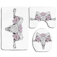 thumbnail image 1 of PUDMAD Skull bones a Lamb Rose Flowers Spiritual Oriental Creepy Boho Graphic lilac Grey 3 Piece Bathroom Rugs Set Bath Rug Contour Mat and Toilet Lid Cover, 1 of 2