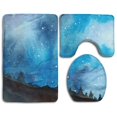 thumbnail image 1 of PUDMAD Sky 3 Piece Bathroom Rugs Set Bath Rug Contour Mat and Toilet Lid Cover, 1 of 2