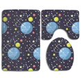 thumbnail image 1 of PUDMAD Sky Constellator Flat 3 Piece Bathroom Rugs Set Bath Rug Contour Mat and Toilet Lid Cover, 1 of 2