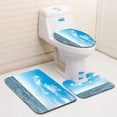 thumbnail image 1 of PUDMAD Skyline Over sea Clear Sky 3 Piece Bathroom Rugs Set Bath Rug Contour Mat and Toilet Lid Cover, 1 of 2