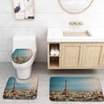 thumbnail image 1 of PUDMAD Skyline Paris Eiffel Tower During Sunset Paris France 3 Piece Bathroom Rugs Set Bath Rug Contour Mat and Toilet Lid Cover, 1 of 2