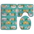 thumbnail image 1 of PUDMAD Small Scale Happy Camper 3 Piece Bathroom Rugs Set Bath Rug Contour Mat and Toilet Lid Cover, 1 of 2