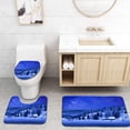 thumbnail image 1 of PUDMAD Small Wooden House in a Night Winter Mountain Landscape 3 Piece Bathroom Rugs Set Bath Rug Contour Mat and Toilet Lid Cover, 1 of 2