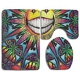 thumbnail image 1 of PUDMAD Smile Sun Gold 3 Piece Bathroom Rugs Set Bath Rug Contour Mat and Toilet Lid Cover, 1 of 2
