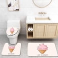 thumbnail image 1 of PUDMAD Smiling Ice Cream Cone 3 Piece Bathroom Rugs Set Bath Rug Contour Mat and Toilet Lid Cover, 1 of 2