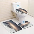 thumbnail image 1 of PUDMAD Snow Blizzard Sunrise 3 Piece Bathroom Rugs Set Bath Rug Contour Mat and Toilet Lid Cover, 1 of 2