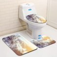 thumbnail image 1 of PUDMAD Snow Cove Pine Trees on Sunset 3 Piece Bathroom Rugs Set Bath Rug Contour Mat and Toilet Lid Cover, 1 of 2