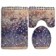 thumbnail image 1 of PUDMAD Snow Dots 3 Piece Bathroom Rugs Set Bath Rug Contour Mat and Toilet Lid Cover, 1 of 2