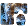 thumbnail image 1 of PUDMAD Snow Winter River Birds 3 Piece Bathroom Rugs Set Bath Rug Contour Mat and Toilet Lid Cover, 1 of 2
