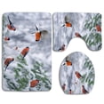 thumbnail image 1 of PUDMAD Snow Winter Snowman Cold Birds 3 Piece Bathroom Rugs Set Bath Rug Contour Mat and Toilet Lid Cover, 1 of 2