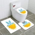 thumbnail image 1 of PUDMAD Snowflake and Sun icon 3 Piece Bathroom Rugs Set Bath Rug Contour Mat and Toilet Lid Cover, 1 of 2