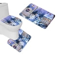 thumbnail image 1 of PUDMAD Snowman 3 Piece Bathroom Rugs Set Bath Rug Contour Mat and Toilet Lid Cover, 1 of 2
