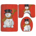 thumbnail image 1 of PUDMAD Snowman Besom 3 Piece Bathroom Rugs Set Bath Rug Contour Mat and Toilet Lid Cover, 1 of 2
