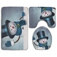 thumbnail image 1 of PUDMAD Snowman Say Hello 3 Piece Bathroom Rugs Set Bath Rug Contour Mat and Toilet Lid Cover, 1 of 2