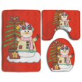 thumbnail image 1 of PUDMAD Snowman Smile 3 Piece Bathroom Rugs Set Bath Rug Contour Mat and Toilet Lid Cover, 1 of 2
