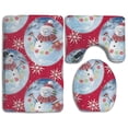 thumbnail image 1 of PUDMAD Snowman in Crystal Ball 3 Piece Bathroom Rugs Set Bath Rug Contour Mat and Toilet Lid Cover, 1 of 2