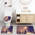 thumbnail image 1 of PUDMAD Snowy Christmas in London 3 Piece Bathroom Rugs Set Bath Rug Contour Mat and Toilet Lid Cover, 1 of 2