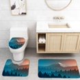 thumbnail image 1 of PUDMAD Snowy Mountain Summit and Forest 3 Piece Bathroom Rugs Set Bath Rug Contour Mat and Toilet Lid Cover, 1 of 2