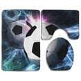 thumbnail image 1 of PUDMAD Soccer 3 Piece Bathroom Rugs Set Bath Rug Contour Mat and Toilet Lid Cover, 1 of 2