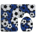thumbnail image 1 of PUDMAD Soccer Balls 3 Piece Bathroom Rugs Set Bath Rug Contour Mat and Toilet Lid Cover, 1 of 2