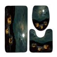 thumbnail image 1 of PUDMAD Soft Pumpkin Lantern 3 Piece Bathroom Rugs Set Bath Rug Contour Mat and Toilet Lid Cover, 1 of 2