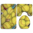 thumbnail image 1 of PUDMAD Softballs 3 Piece Bathroom Rugs Set Bath Rug Contour Mat and Toilet Lid Cover, 1 of 2