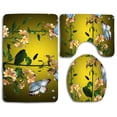 thumbnail image 1 of PUDMAD Softness Beloved Sweet Lovely Nature Petals Pretty Cute Flutter Wings Butterfly Flowers 3 Piece Bathroom Rugs Set Bath Rug Contour Mat and Toilet Lid Cover, 1 of 2