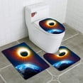 thumbnail image 1 of PUDMAD Solar Eclipse 3 Piece Bathroom Rugs Set Bath Rug Contour Mat and Toilet Lid Cover, 1 of 2